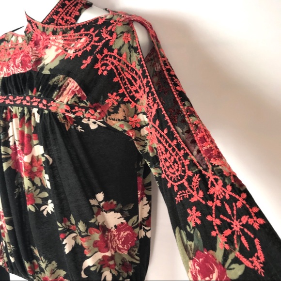 FP Floral Embroidered Cold Shoulder Bainbridge Top - Picture 5 of 8